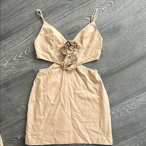 Zara Beige Cutout Dress